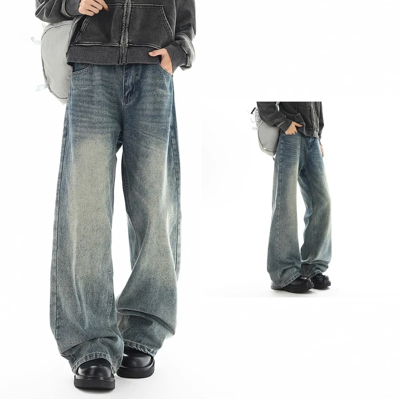 Damen Hochtaillierte Weite Jeans Nord Taschen