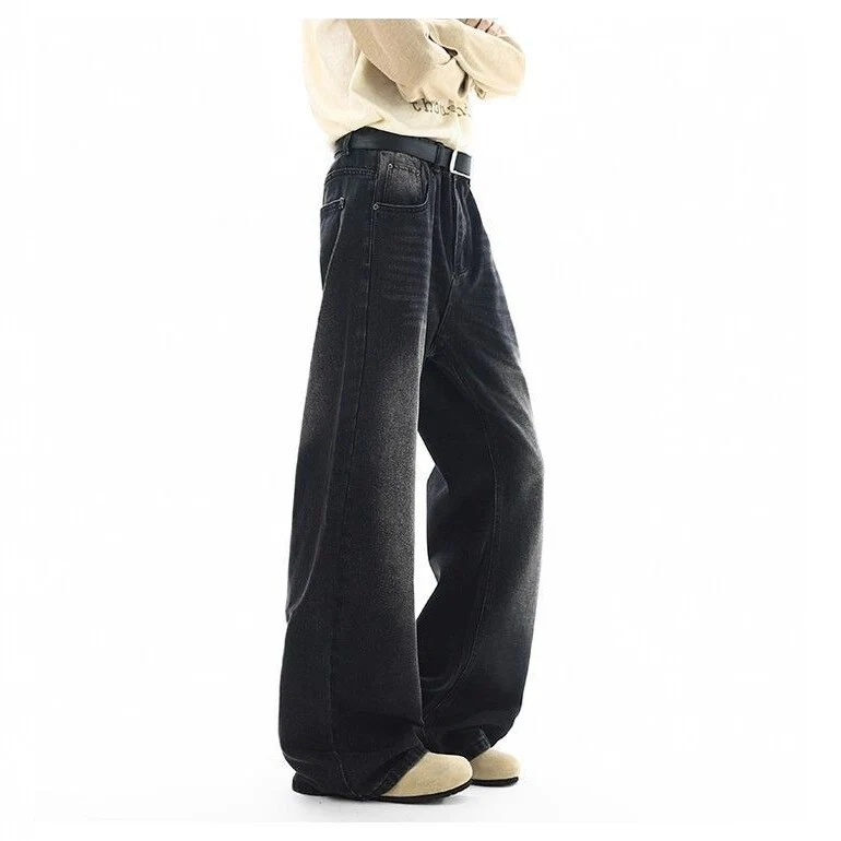 Damen Hochtaillierte Weite Jeans Nord Taschen