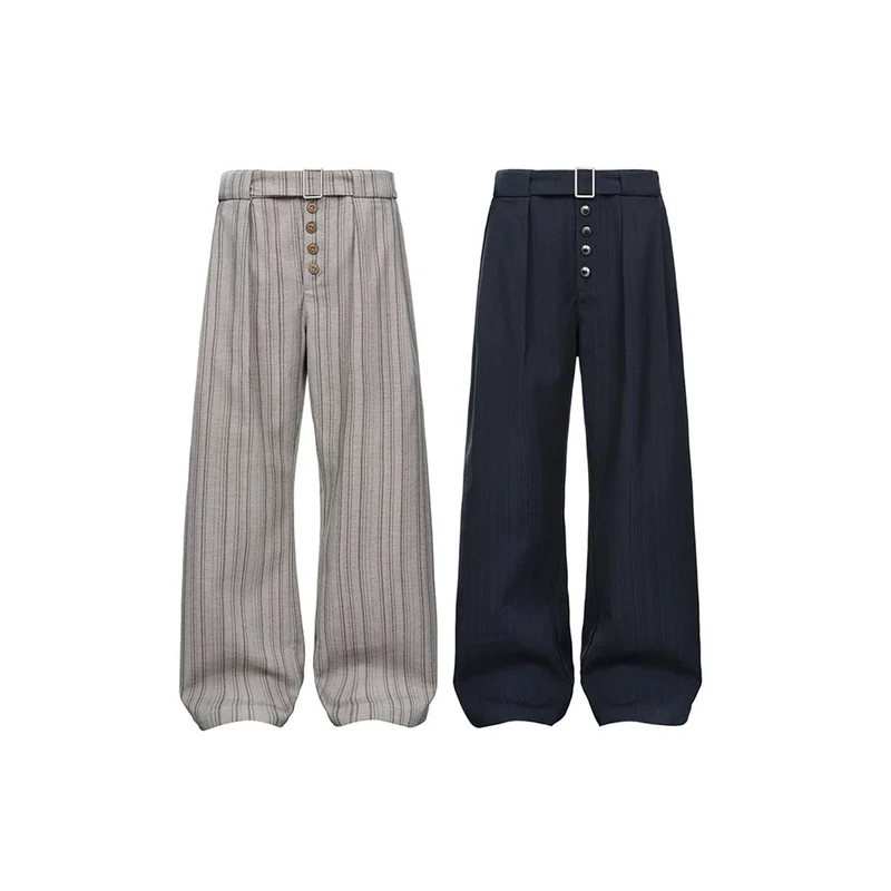 Damen Hochtaillierte Schneiderhose mit weitem Bein Nord Taschen