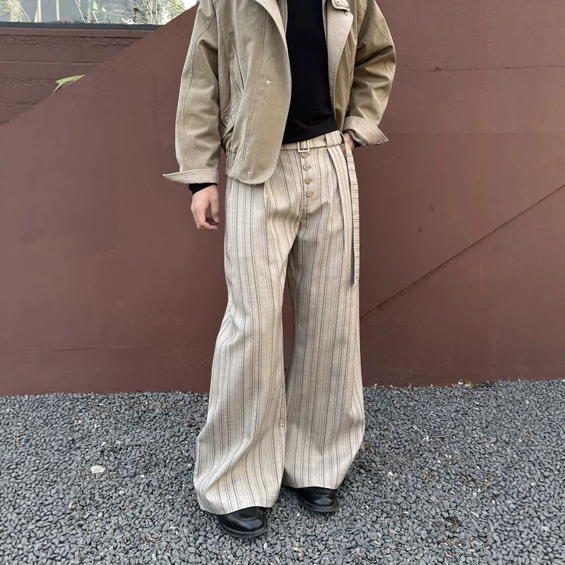 Damen Hochtaillierte Schneiderhose mit weitem Bein Nord Taschen