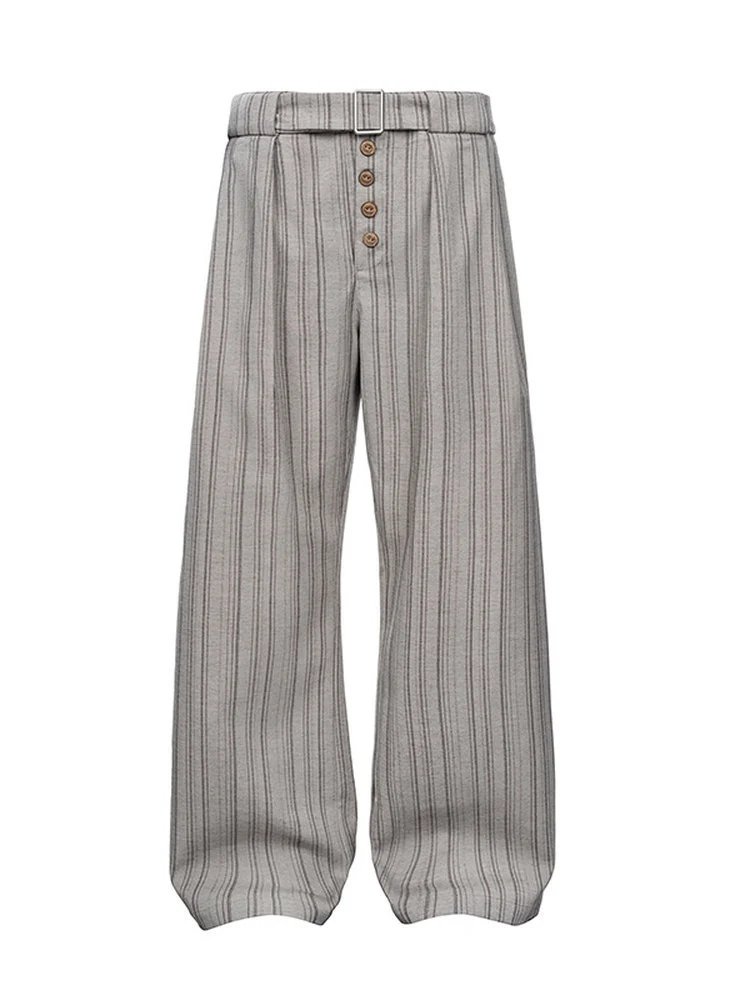 Damen Hochtaillierte Schneiderhose mit weitem Bein Nord Taschen