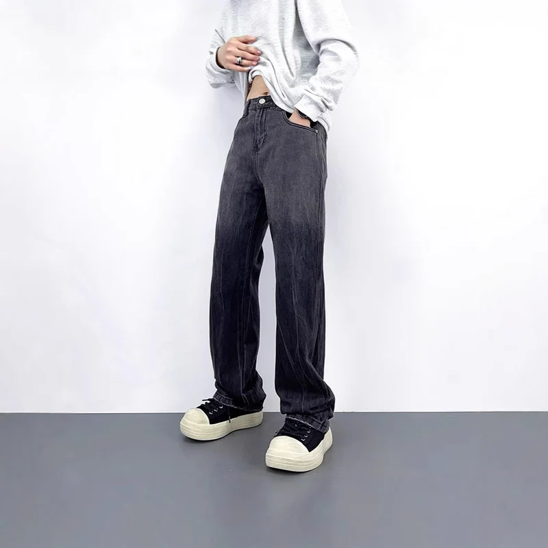 Damen Hochtaillierte Baggy-Jeans Nord Taschen
