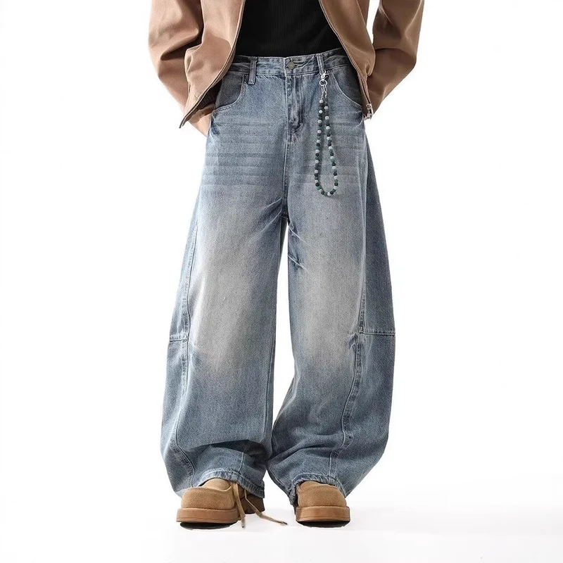 Damen Hoch taillierte Baggy-Jeans Nord Taschen
