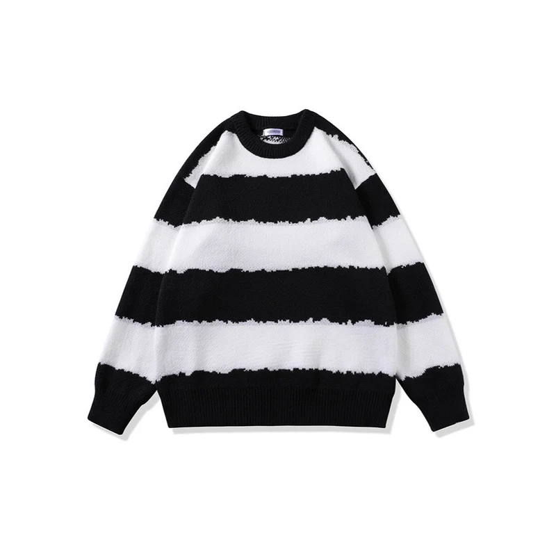 Damen Gemütlicher gestreifter Pullover Nord Taschen
