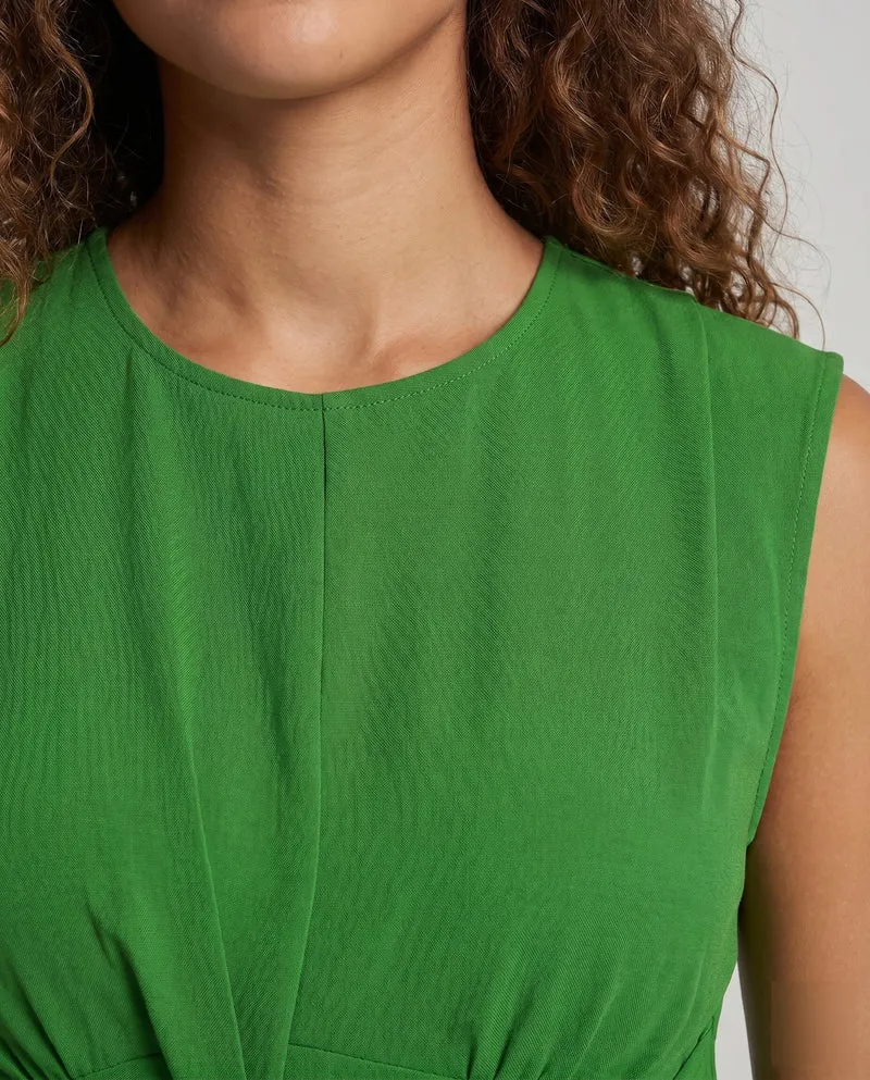 Damen Moderne Vorderliches Knotendetail MischgewNord Taschene Midaxikleid