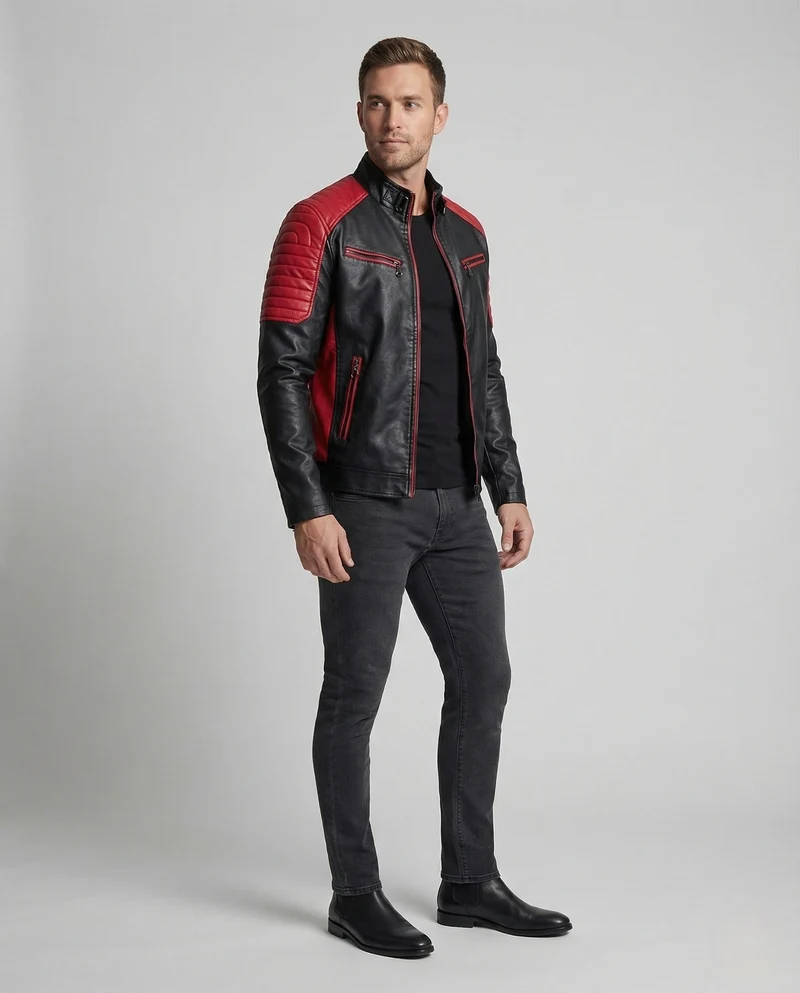 Herren Neo Moto Blouson mit Stehkragen & Zipper