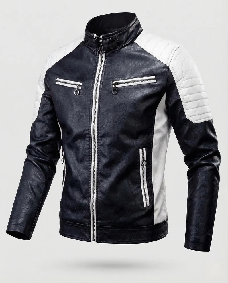 Herren Neo Moto Blouson mit Stehkragen & Zipper