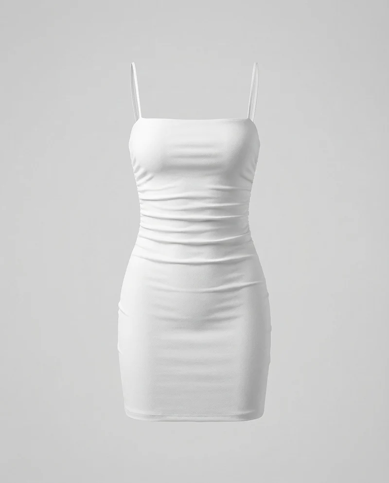 Damen Minikleid Spaghettiträger Elastische Passform