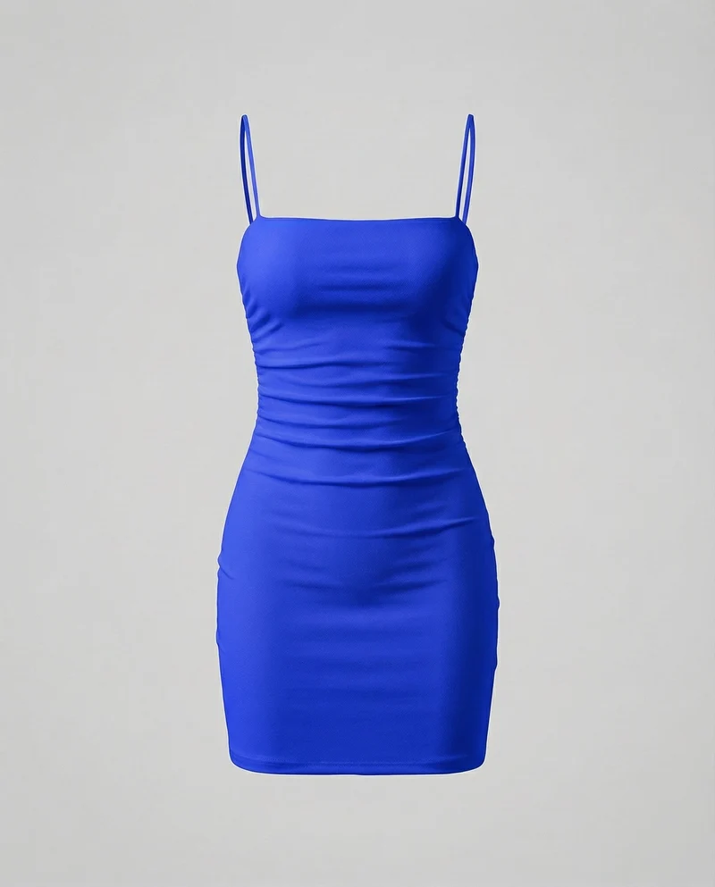 Damen Minikleid Spaghettiträger Elastische Passform