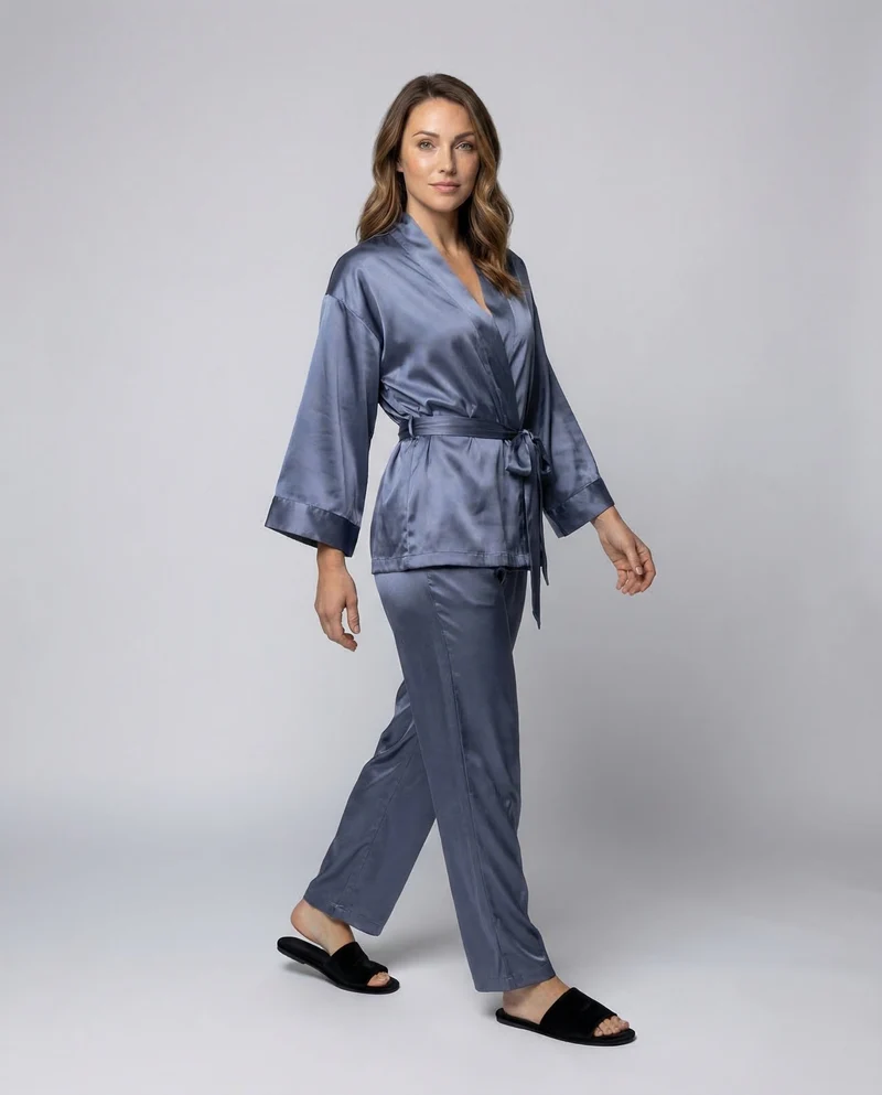 Damen Satin Pyjama Set
