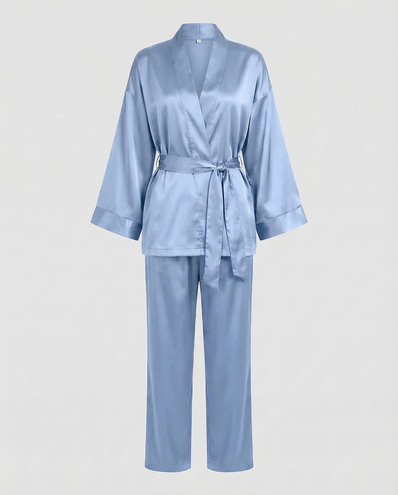 Damen Satin Pyjama Set