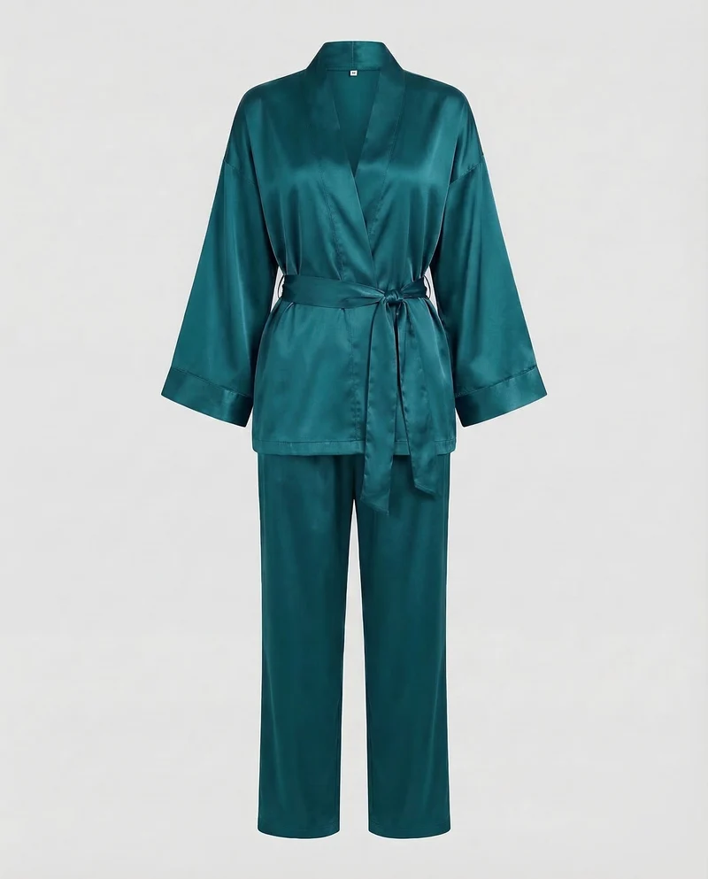 Damen Satin Pyjama Set