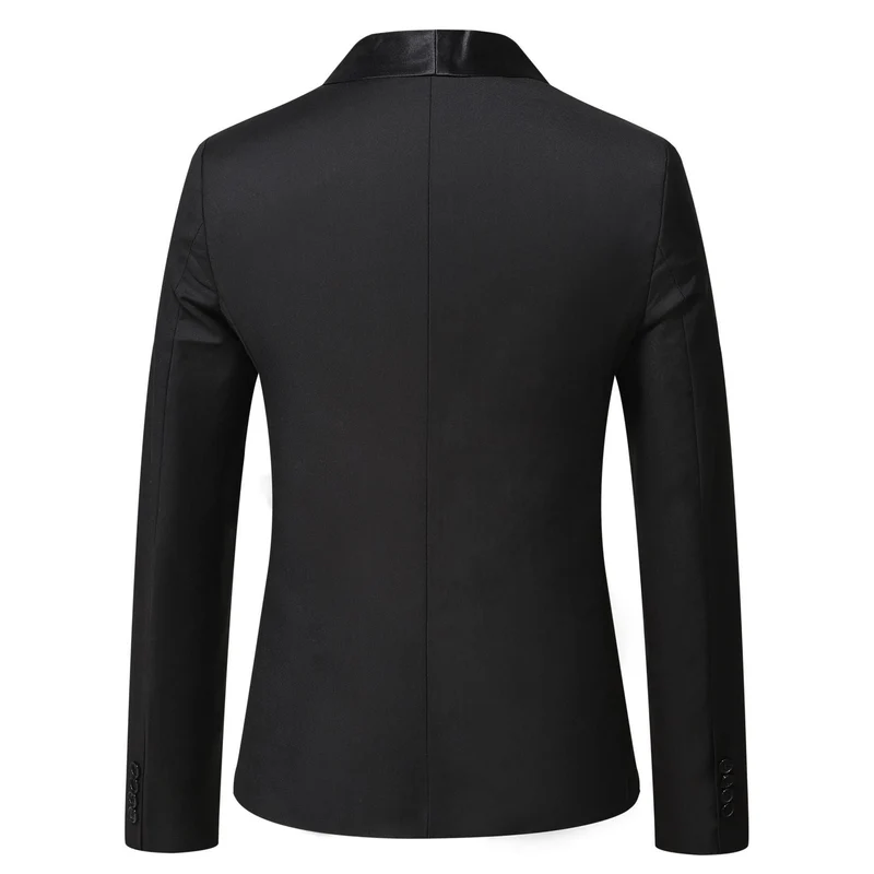 Herren eleganter Smoking-Blazer mit satinierter Reversbesatz