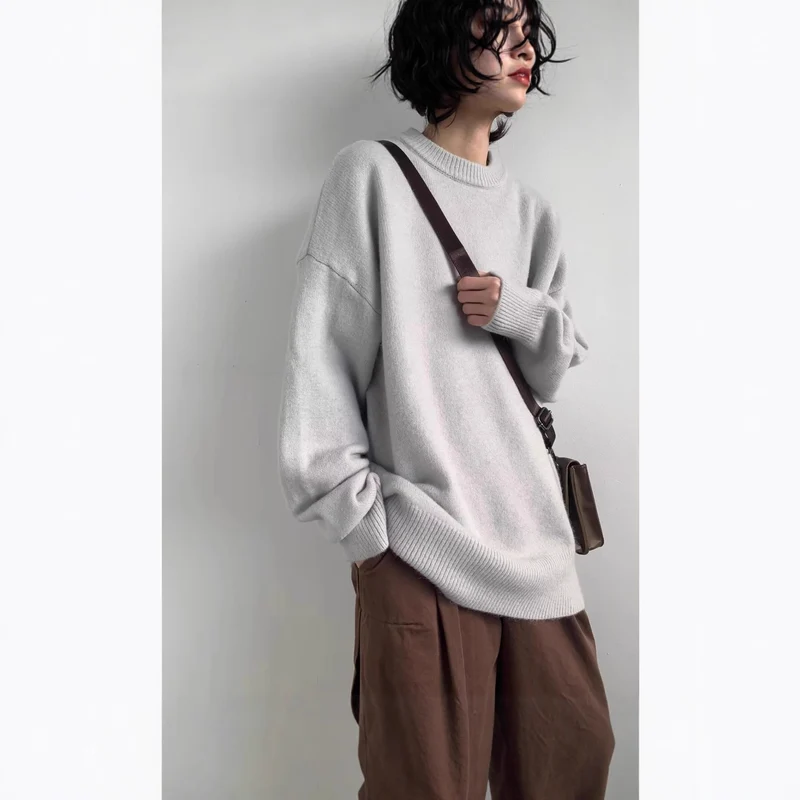 Damen Eleganter Oversized Pullover Nord Taschen