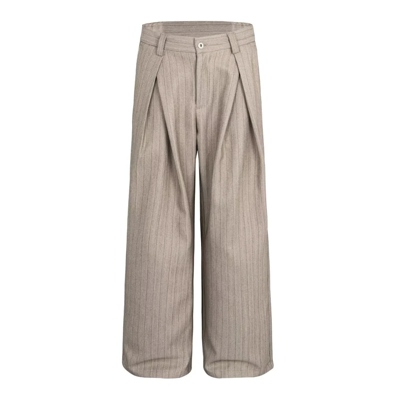 Damen Elegante und weite Hochbundhose mit Plissee Nord Taschen
