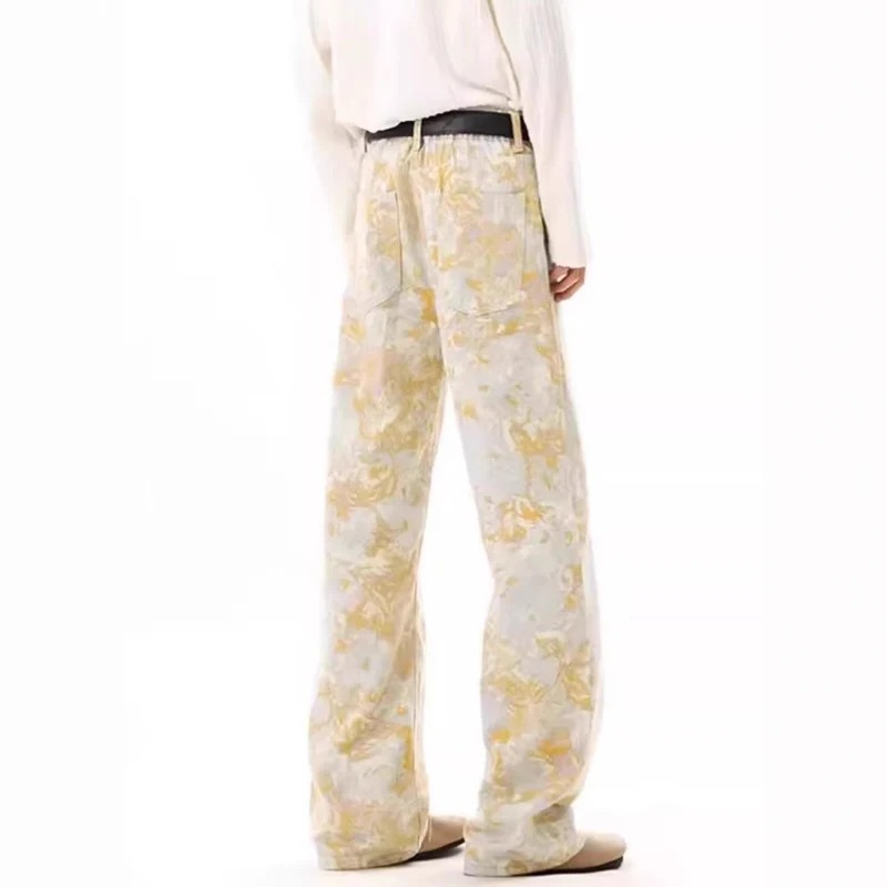 Damen Elegante und bequeme Floral-Print Weitgeschnittene Hose Nord Taschen