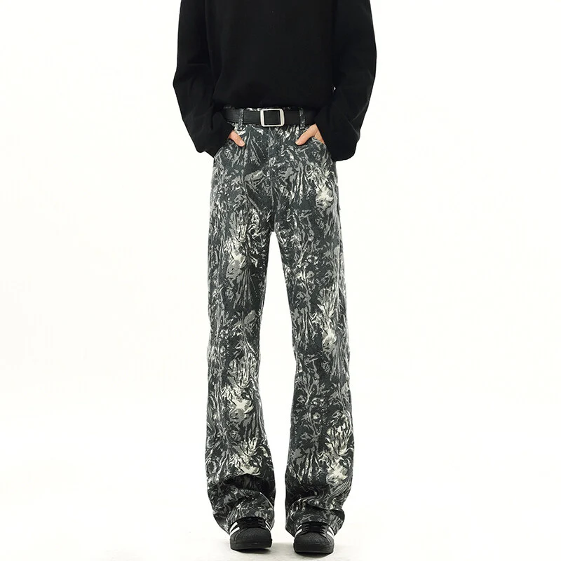 Damen Elegante und bequeme Floral-Print Weitgeschnittene Hose Nord Taschen