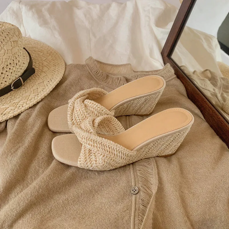 Damen Keil-Sandalen mit geflochtener Vorderpartie Nord Taschen