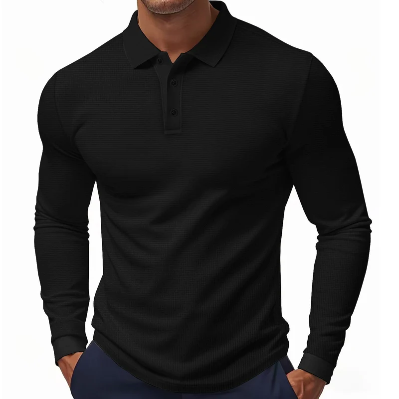 Herren Langarm Polohemd