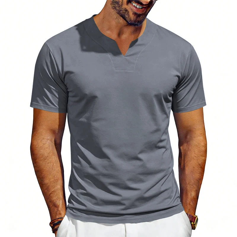 Herren nan V-Ausschnitt-Sportshirt mit ergonomischen Formnähten und elastischem Jersey