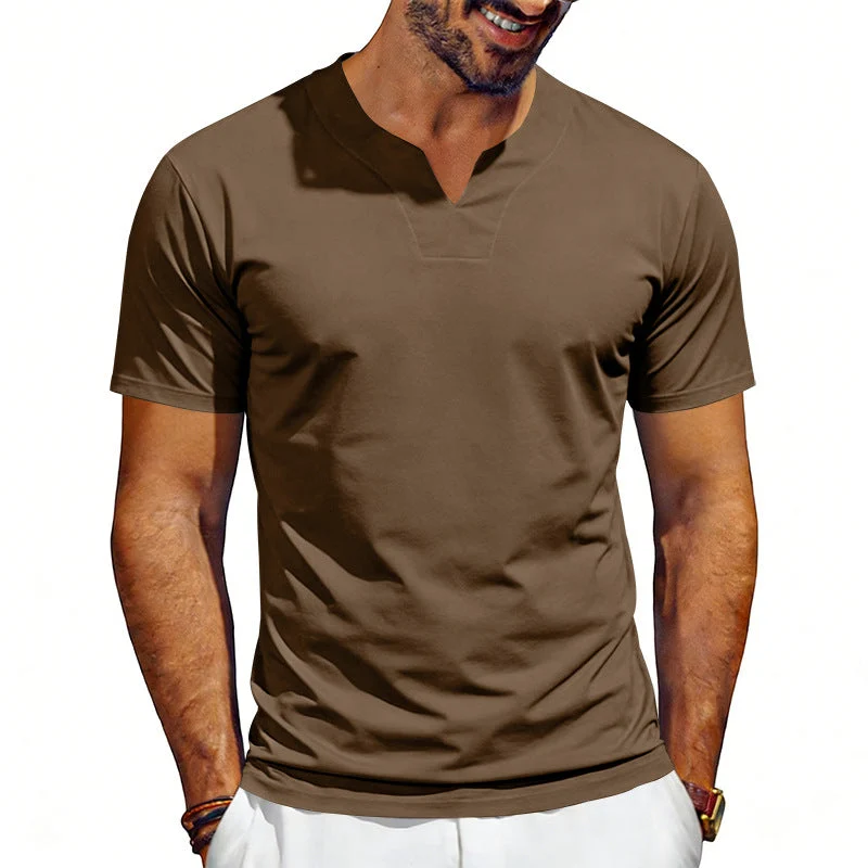 Herren nan V-Ausschnitt-Sportshirt mit ergonomischen Formnähten und elastischem Jersey