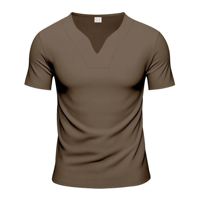 Herren nan V-Ausschnitt-Sportshirt mit ergonomischen Formnähten und elastischem Jersey