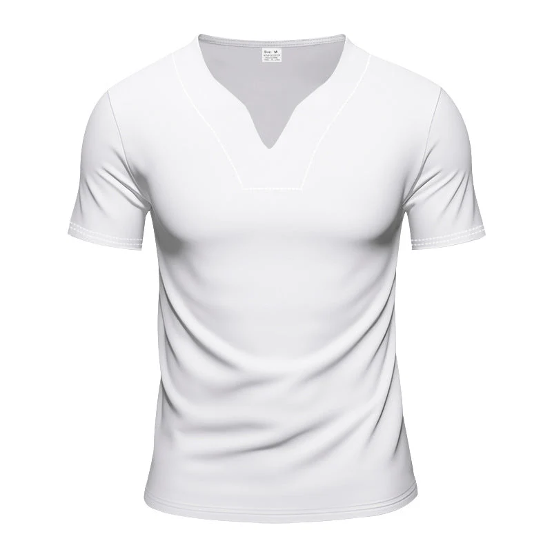 Herren nan V-Ausschnitt-Sportshirt mit ergonomischen Formnähten und elastischem Jersey