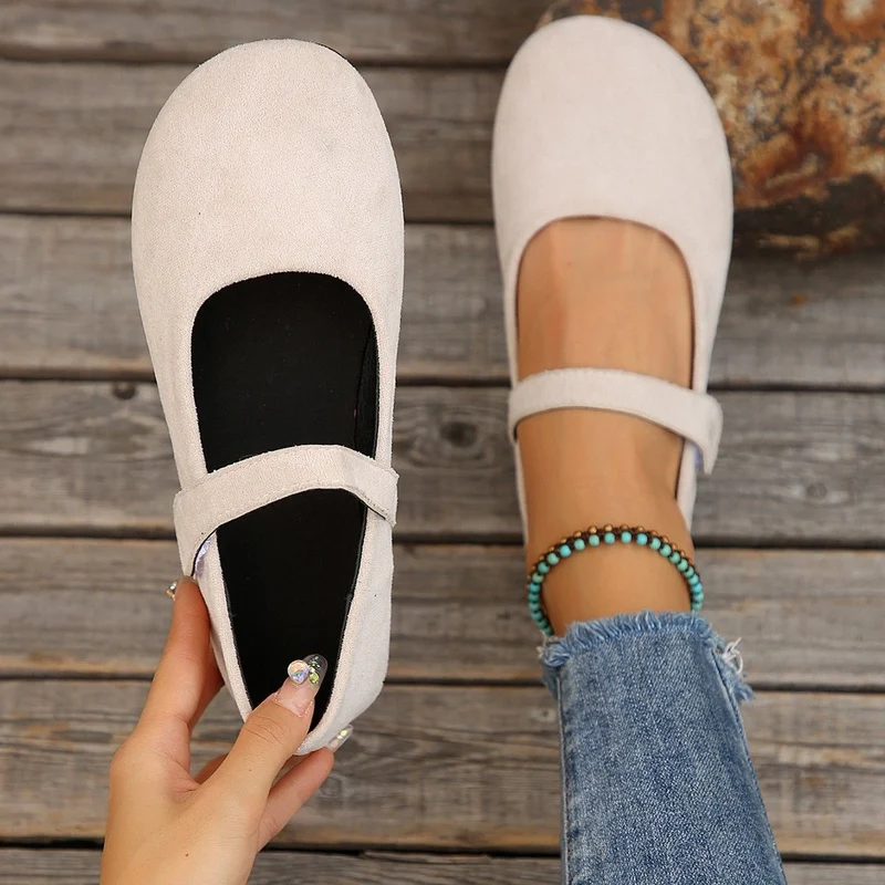 Damen Ballerinas mit elegantem Klettverschluss und atmungsaktivem Obermaterial