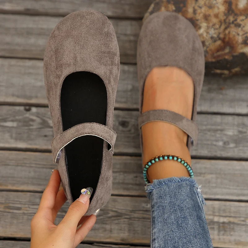 Damen Ballerinas mit elegantem Klettverschluss und atmungsaktivem Obermaterial