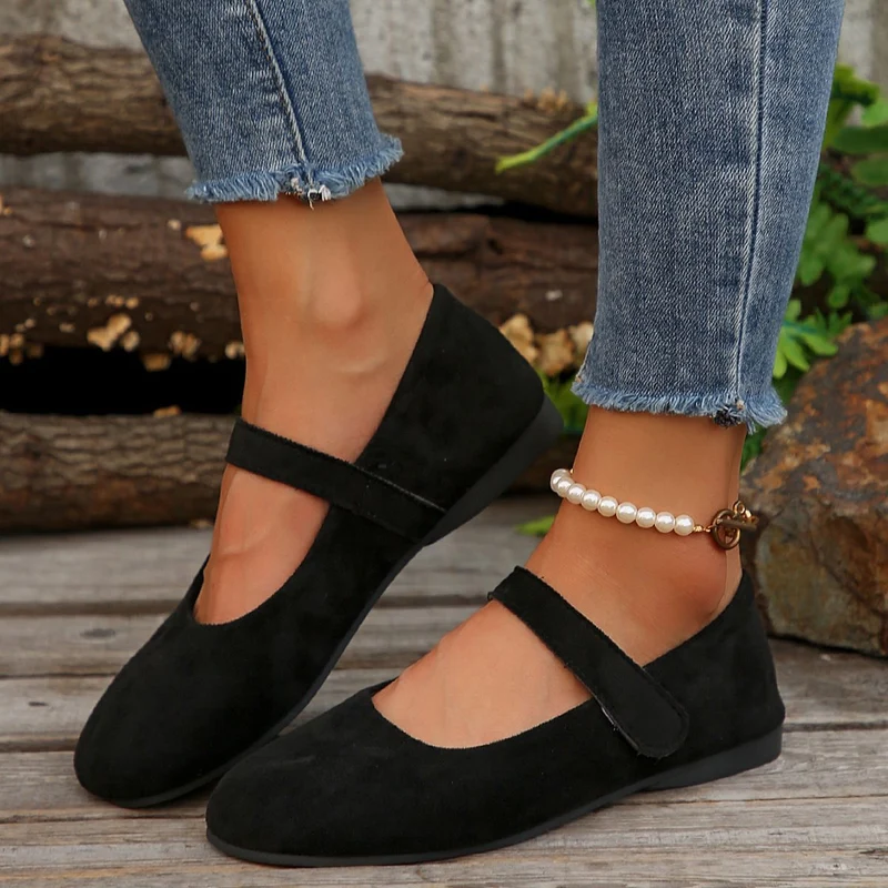 Damen Ballerinas mit elegantem Klettverschluss und atmungsaktivem Obermaterial