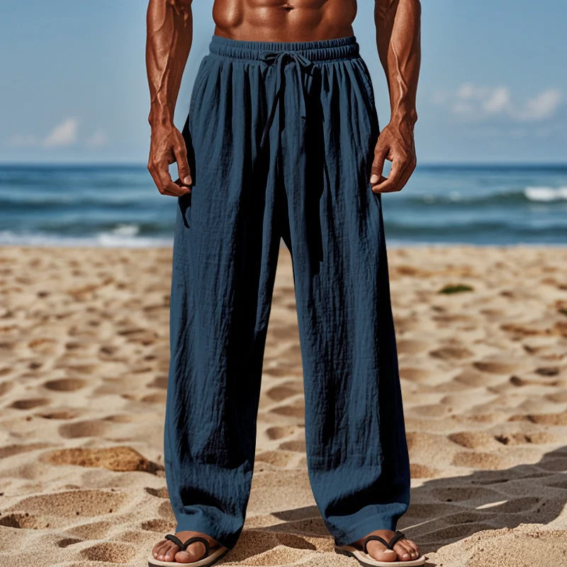 Herren Lässige Strandhose mit elastischem Bund und praktischen Seitentaschen
