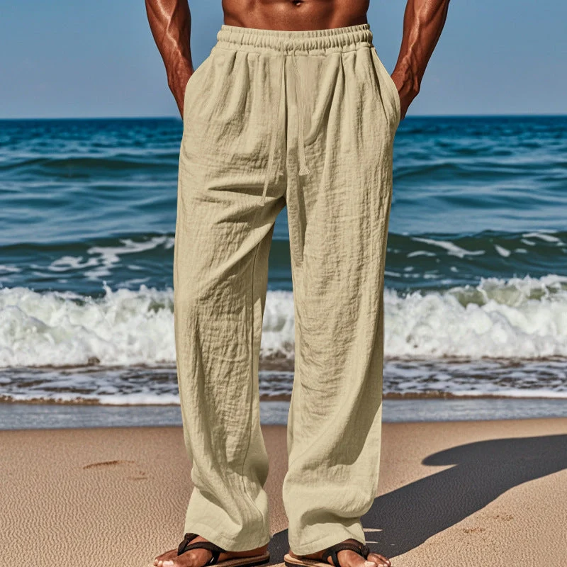 Herren Lässige Strandhose mit elastischem Bund und praktischen Seitentaschen