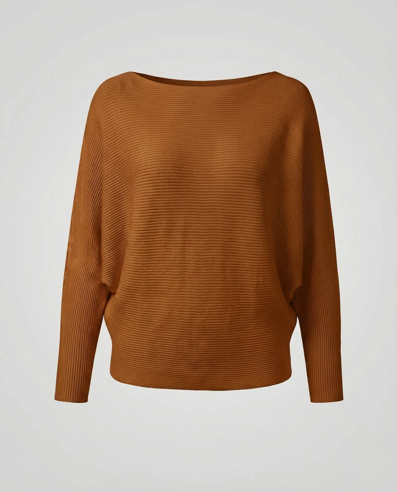 Damen Schlichte Fledermausärmel Feinstrick Feinstrickpullover