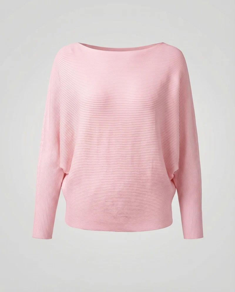 Damen Schlichte Fledermausärmel Feinstrick Feinstrickpullover