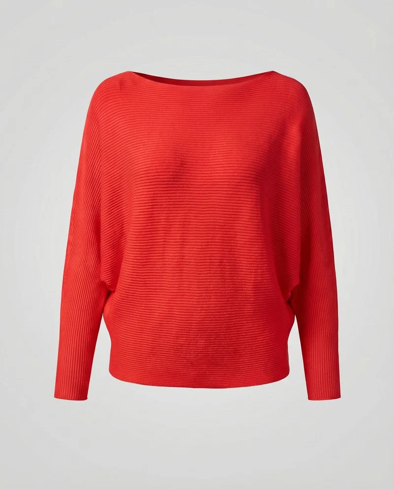 Damen Schlichte Fledermausärmel Feinstrick Feinstrickpullover