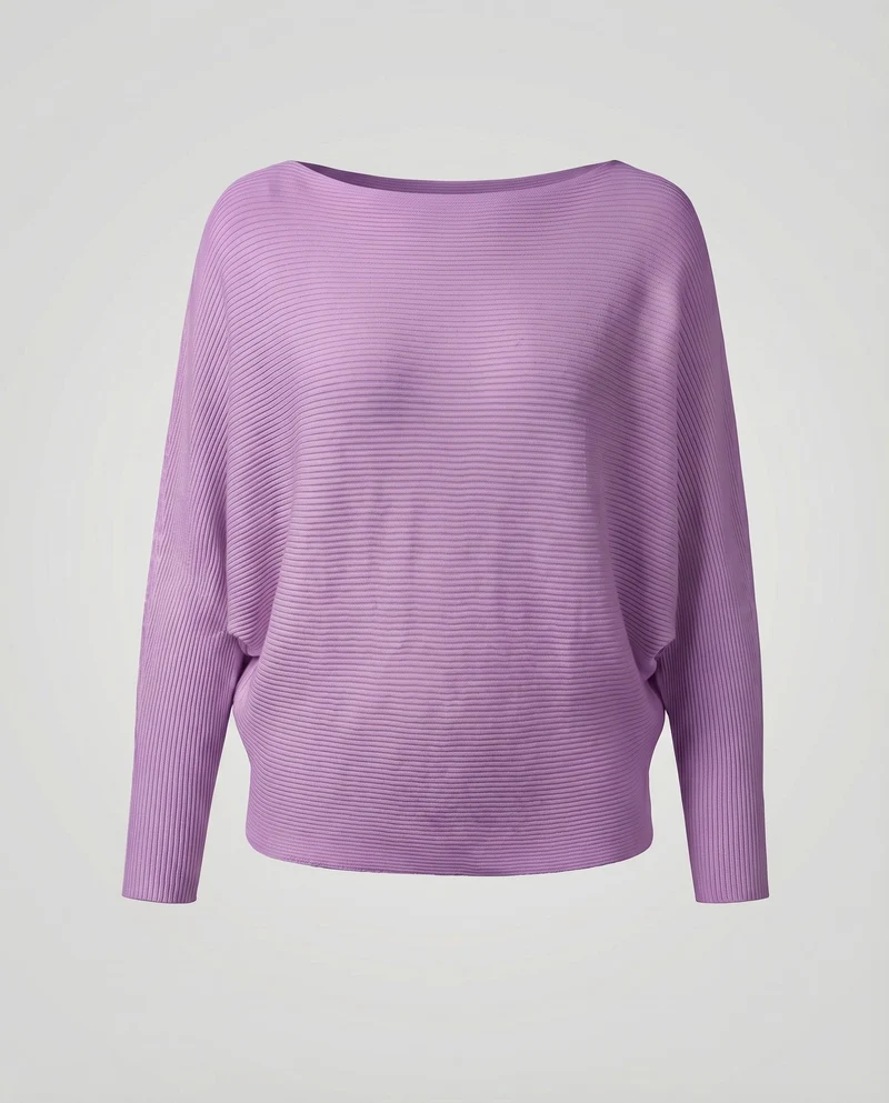 Damen Schlichte Fledermausärmel Feinstrick Feinstrickpullover