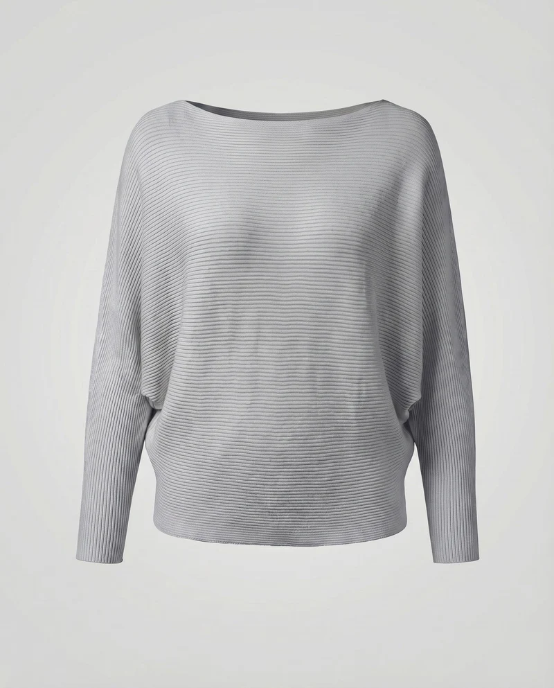 Damen Schlichte Fledermausärmel Feinstrick Feinstrickpullover
