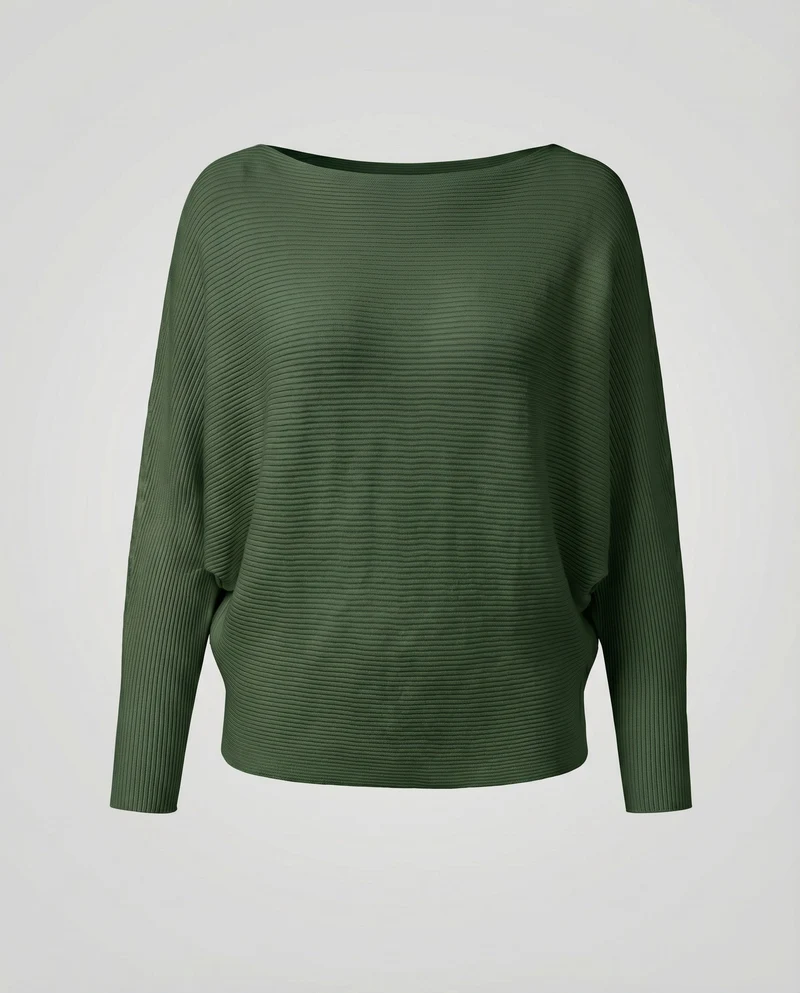 Damen Schlichte Fledermausärmel Feinstrick Feinstrickpullover