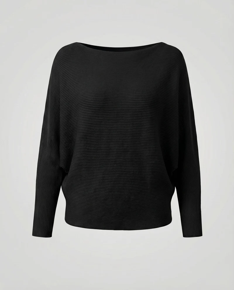 Damen Schlichte Fledermausärmel Feinstrick Feinstrickpullover