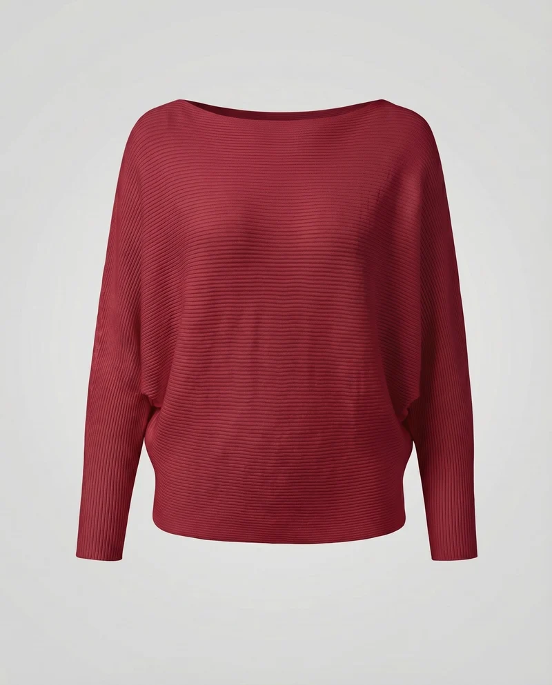 Damen Schlichte Fledermausärmel Feinstrick Feinstrickpullover