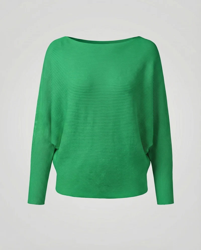 Damen Schlichte Fledermausärmel Feinstrick Feinstrickpullover