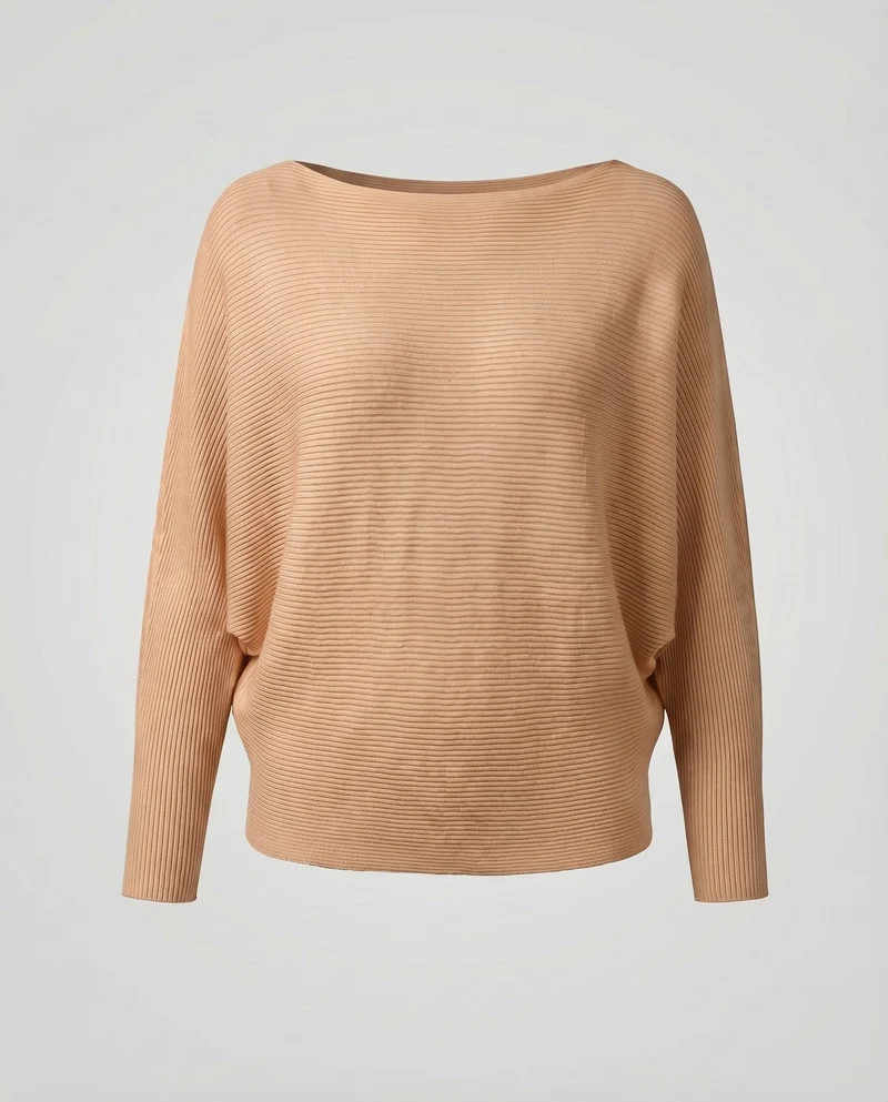 Damen Schlichte Fledermausärmel Feinstrick Feinstrickpullover