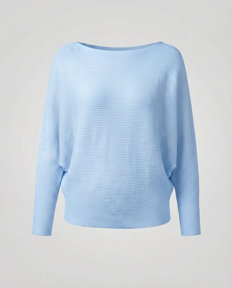 Damen Schlichte Fledermausärmel Feinstrick Feinstrickpullover