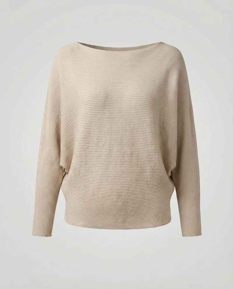 Damen Schlichte Fledermausärmel Feinstrick Feinstrickpullover