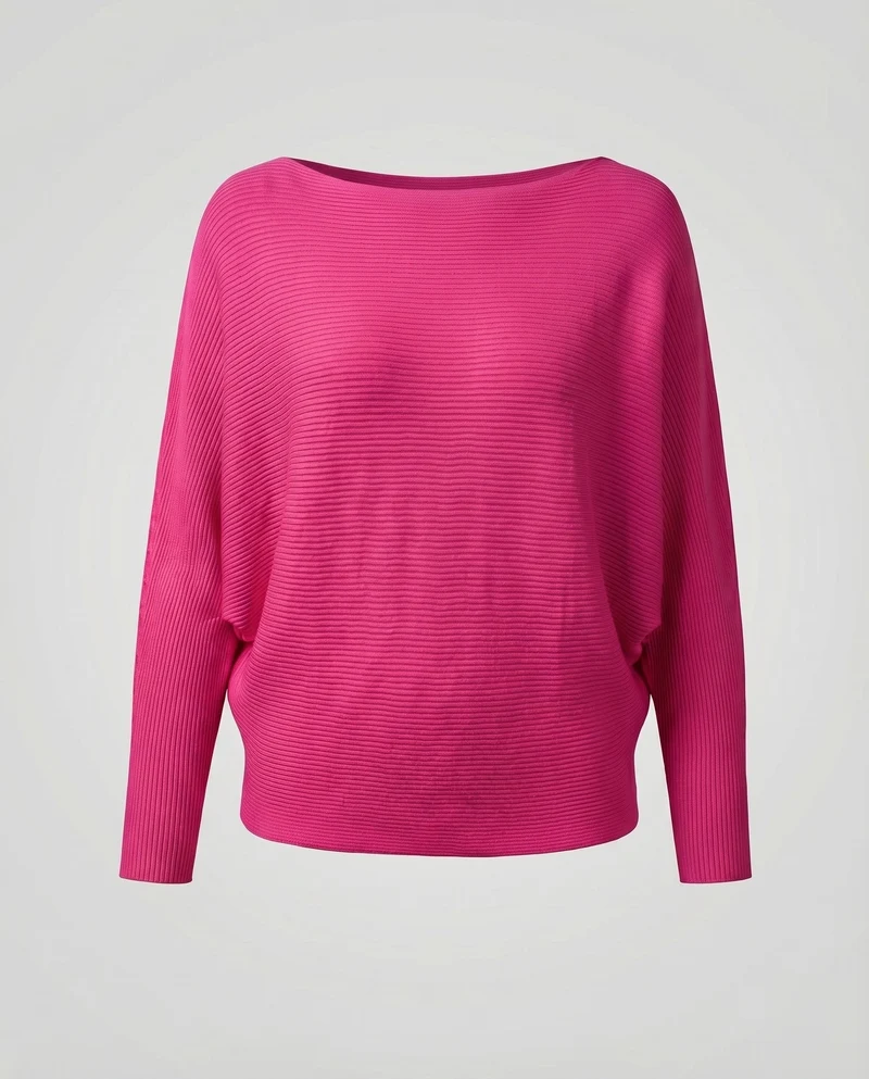 Damen Schlichte Fledermausärmel Feinstrick Feinstrickpullover