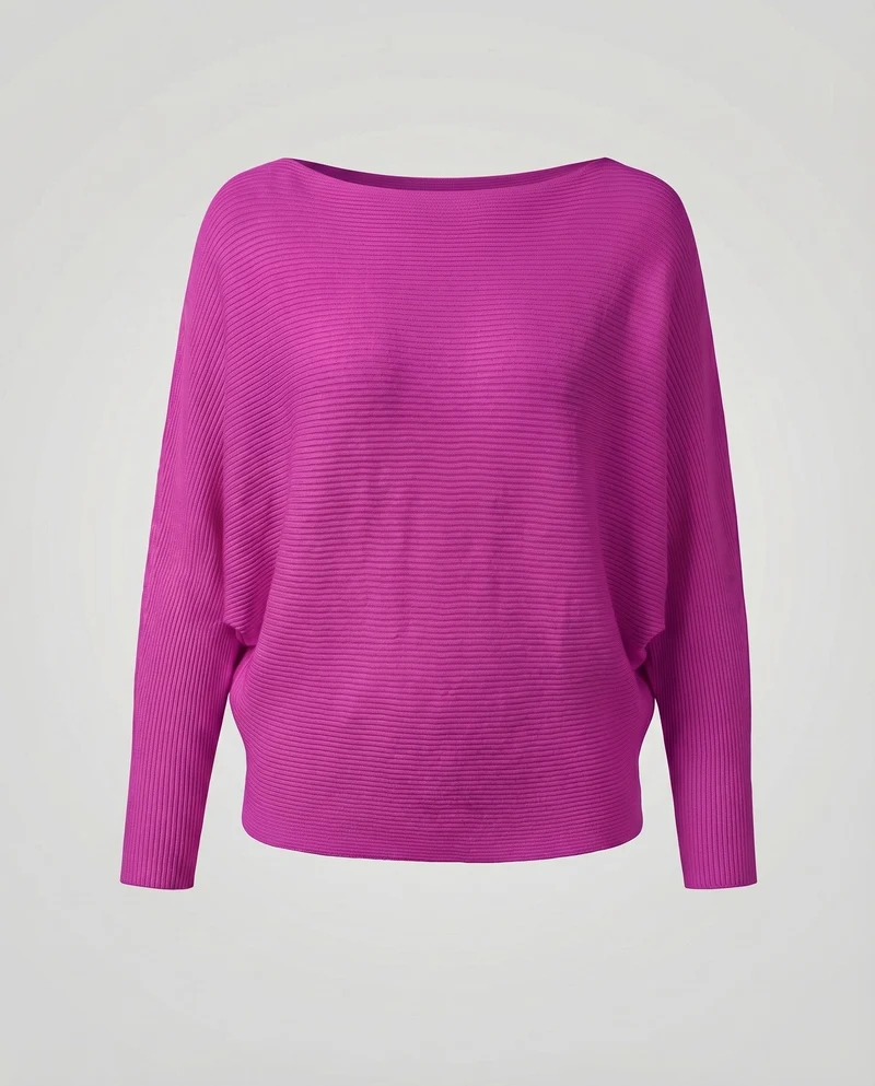 Damen Schlichte Fledermausärmel Feinstrick Feinstrickpullover