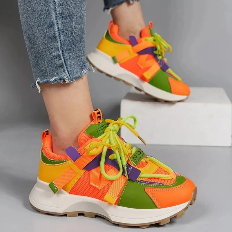 Damen Atmungsaktive Bunte Sneakers Nord Taschen