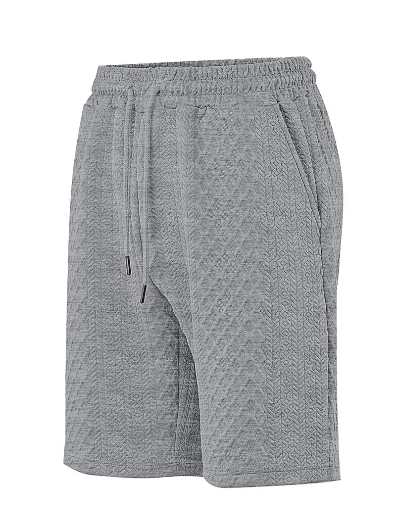Herren nan strukturierte Lounge-Shorts mit Elastikbund Tunnelzug und seitlichen Eingrifftaschen