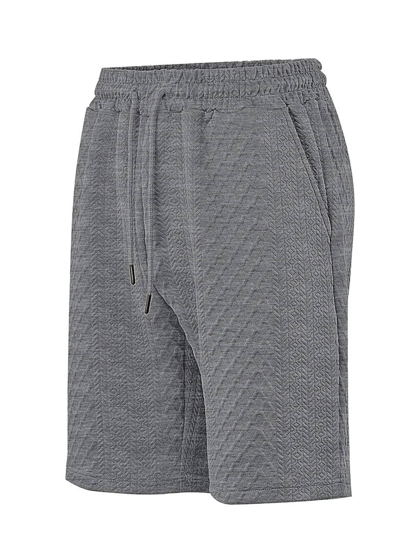 Herren nan strukturierte Lounge-Shorts mit Elastikbund Tunnelzug und seitlichen Eingrifftaschen