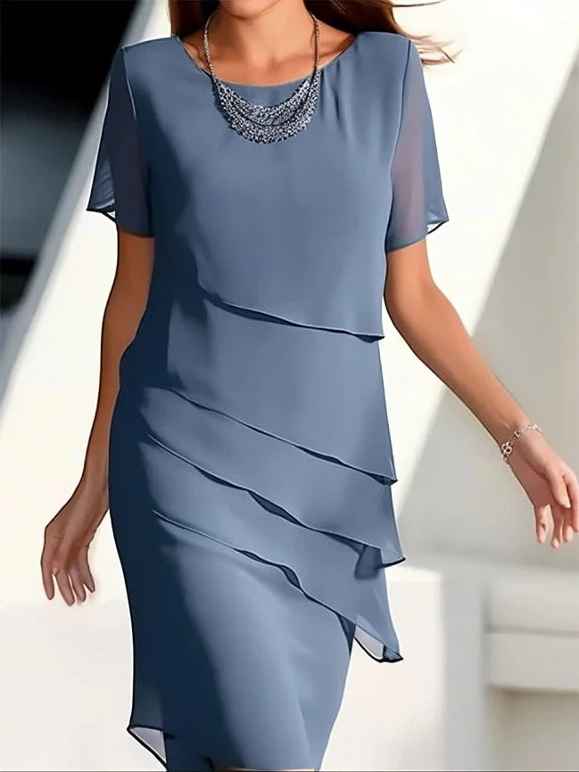 Elegantes Midikleid mit Lagen Shiftkleid Martina